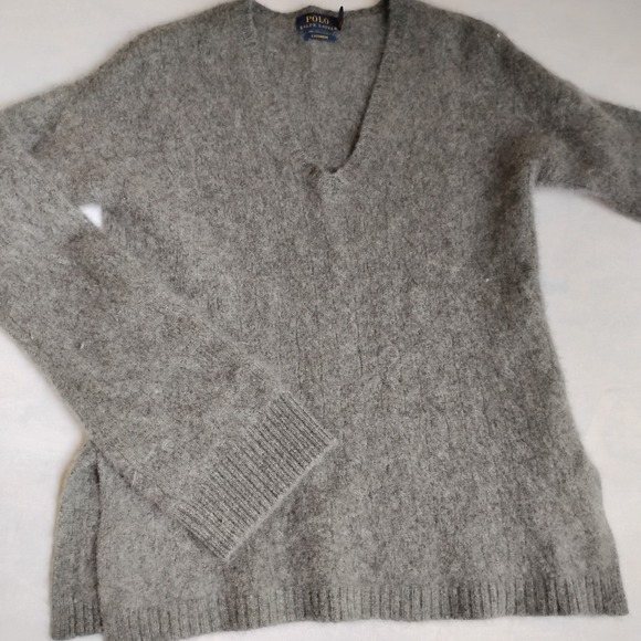 Ralph Lauren Sweaters - Ralph Lauren Sweater Small Womens Grey Cashmere Classic Capsule Soft V Neck